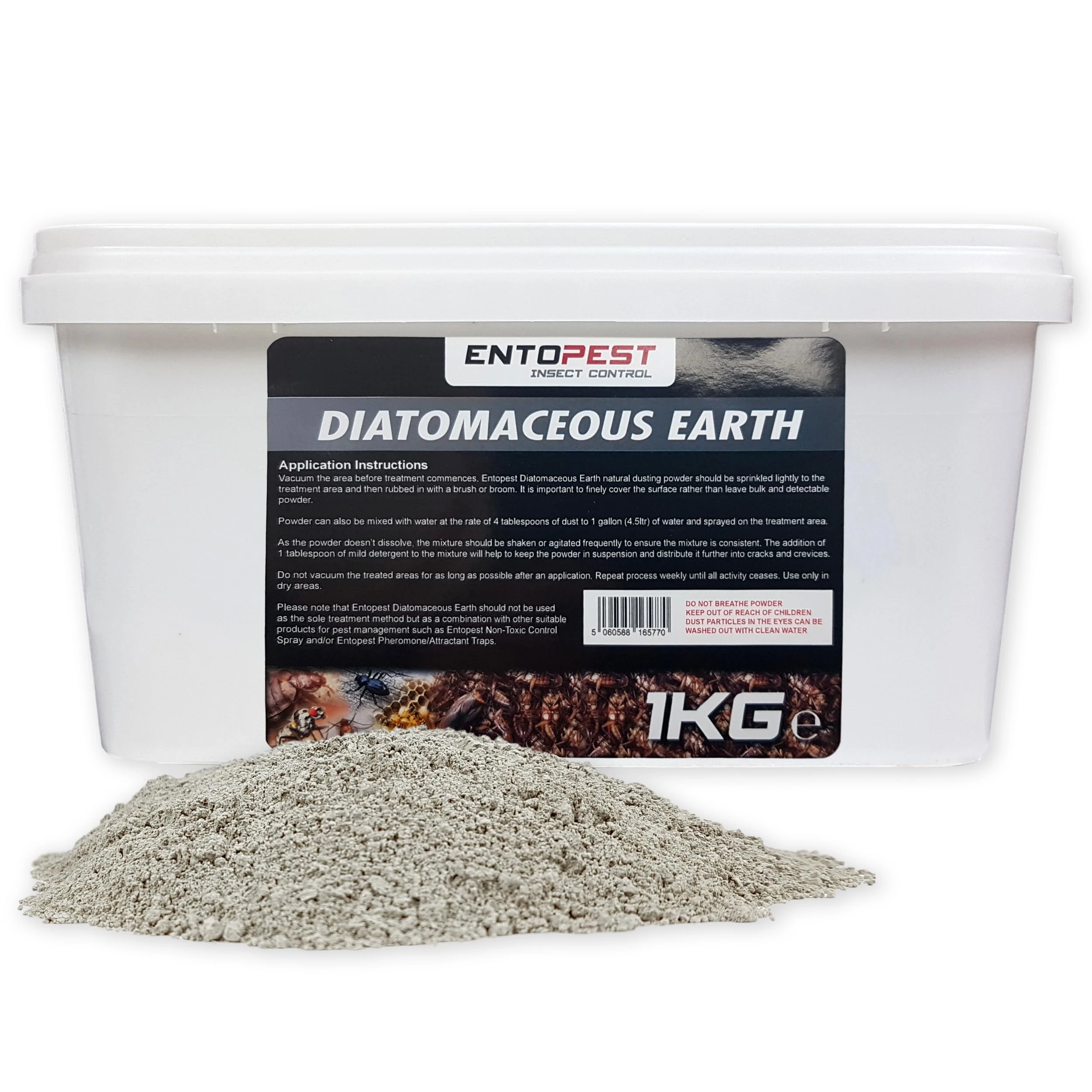 Entopest - 1Kg Diatomaceous Earth Powder - Ant killer, flea killer, insect killer, bed bug killer, silverfish killer, Pests Control for Crawling Insects, Pest Organic Non-Toxic