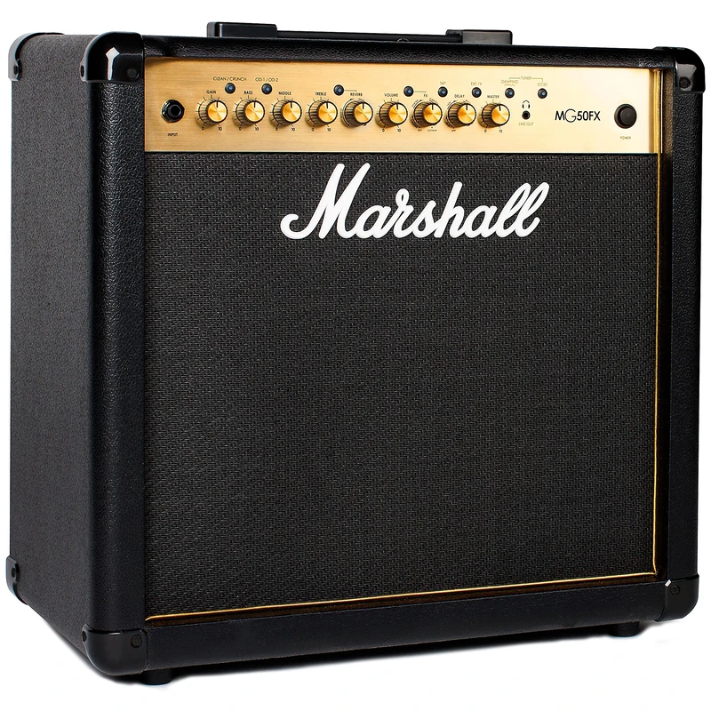 Marshall MG50GFX Guitar Combo Amplifier with Built-in Effects, Training Amp Suitable for Electric Guitar - Black & Gold