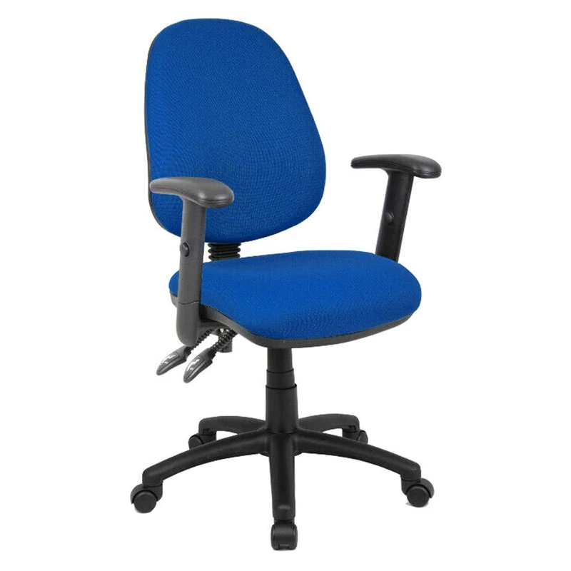 IDEAL 365 Blue Fabric Office Chair - Adjustable Arms & PCB