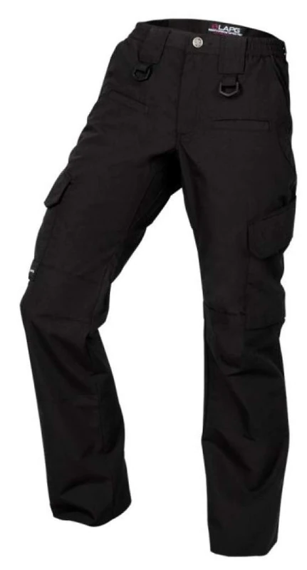 LA Police Gear Women's Operator Pant with 8 Pockets and Elastic Waist, Black, 6