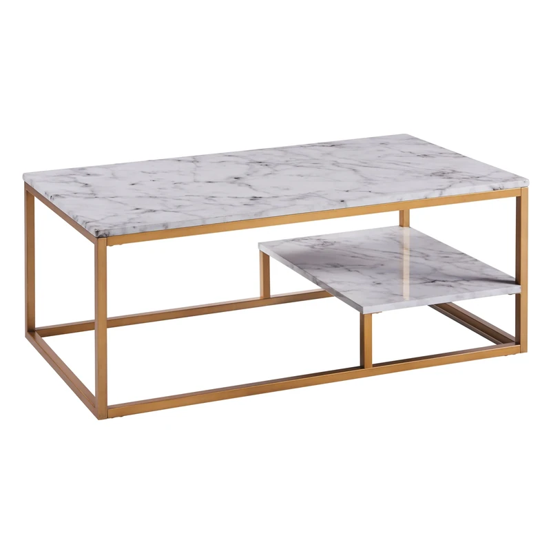 VERSANORA Teamson Home Marmo Modern Wooden Marble Effect Coffee Table Living Room VNF-00036