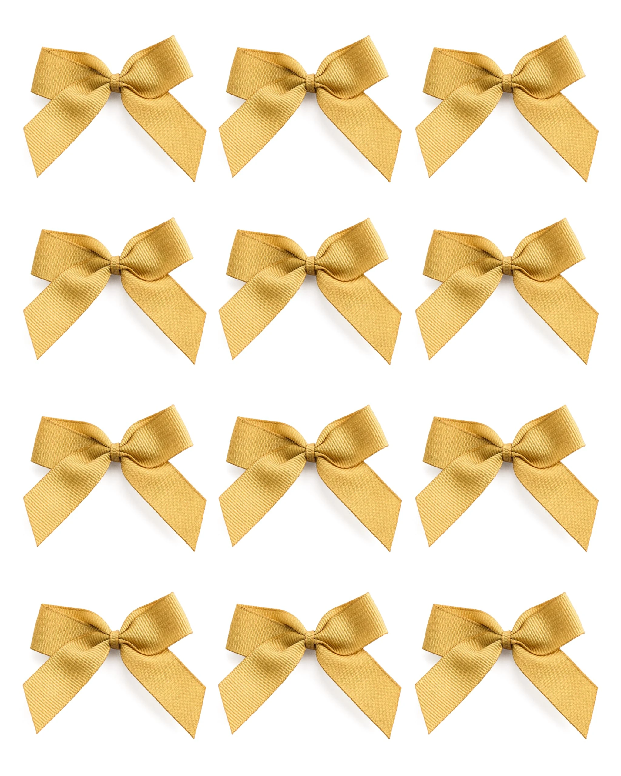 Italian Options Small Grosgrain Ribbon Bows Self Adhesive Bows for Crafting Gifts Sewing Hair Bow Wedding Stationery Floristry Cakes Crafts Decorations Gold 12 Pack 5cm
