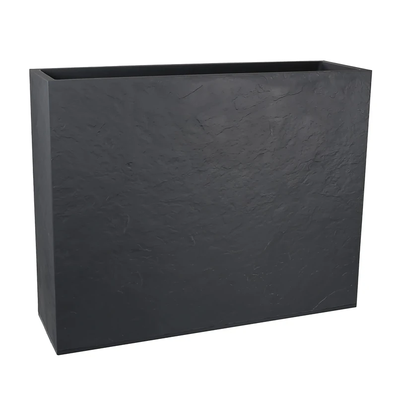 EDA Plastiques Volcania Planter, Charcoal Grey