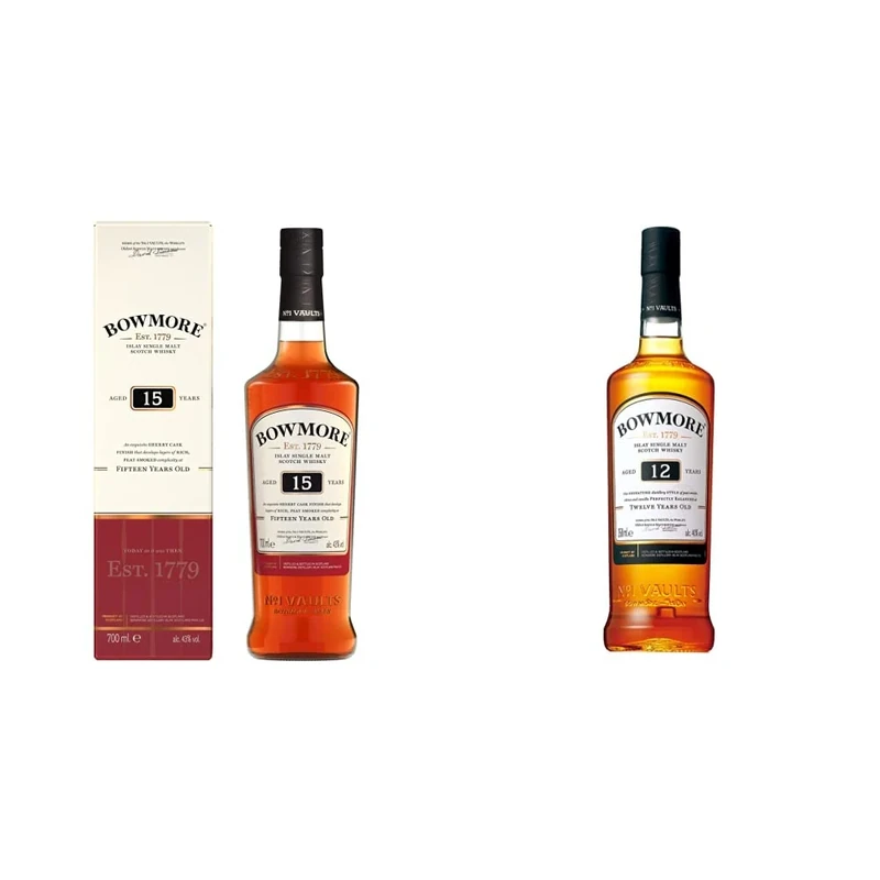 Bowmore 15 Year Old Single Malt Scotch Whisky, 70cl & 12 Year Old Single Malt Scotch Whisky, 70cl