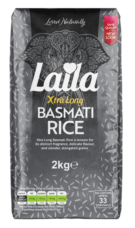 Laila Xtra Long Basmati Rice, 2kg