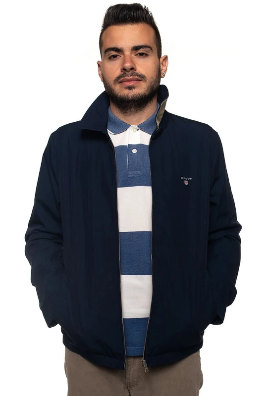 GANT Men's The Windcheater Classic Long Sleeve Coat, Blue (Navy), Medium (Manufacturer Size: M)