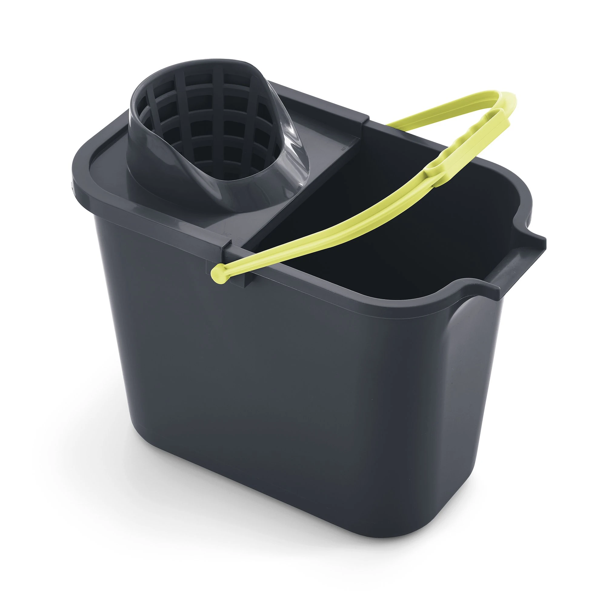 Mery | Rectangular Bucket with Drainer | Rectangular Bucket | Wall 2 mm | Anatomical Handle | Pouring Duct | Capacity: 12 L