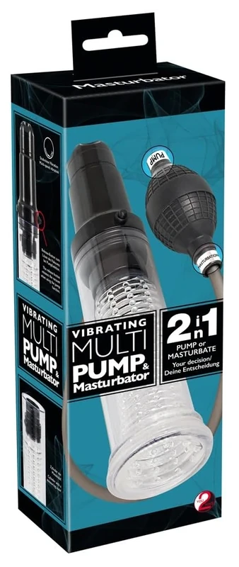 You2Toys Men Vibrating Multi Pump & Masturbator Transparent 33.7 cm