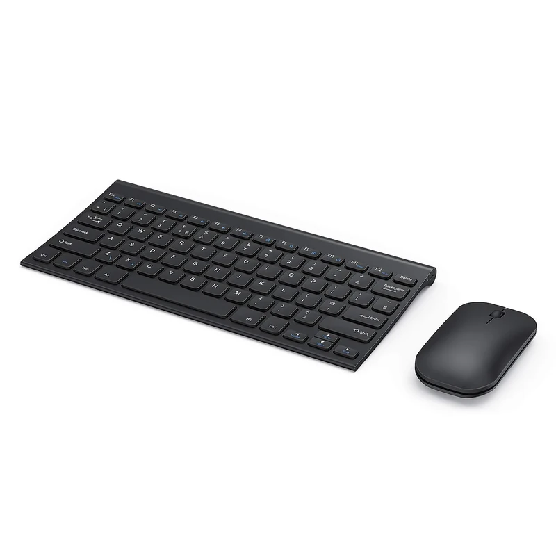 seenda WGJP-031 Small Wireless Keyboard and Mouse, Ultra Compact Rechargeable USB Keyboard and Mouse Combo with Portable Size Low Profile Keys for Windows XP/7/8/10/11 Laptop Computer, Black