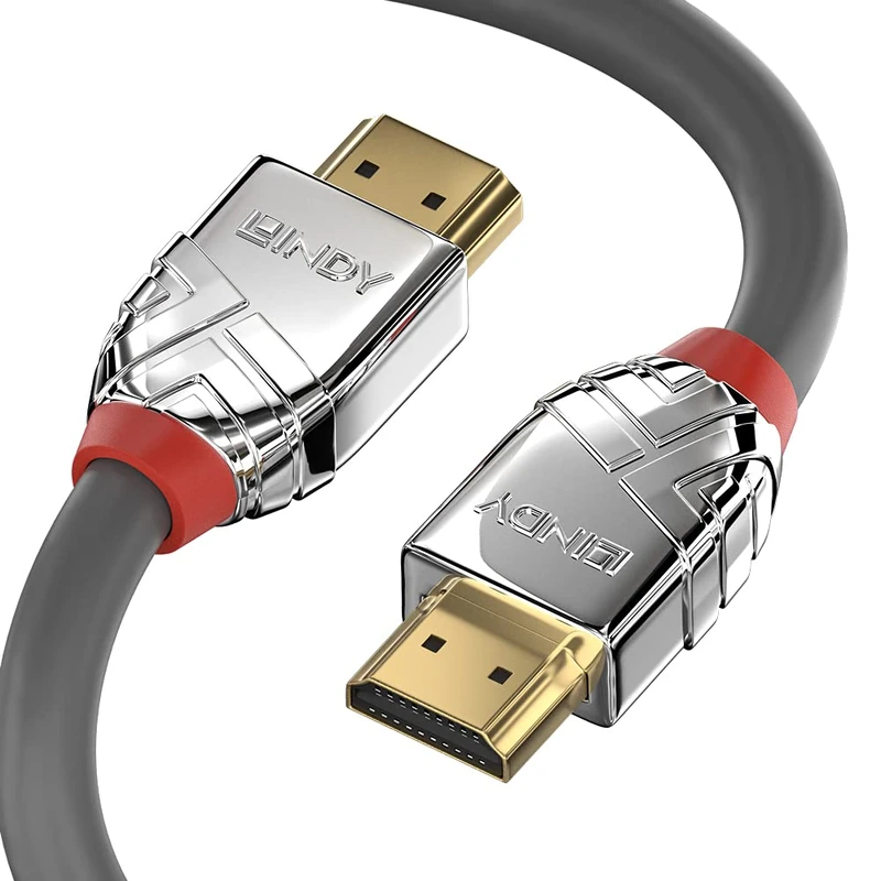 Lindy 7.5m Standard HDMI Cable, Cromo Line, Premium Design,with Ethernet, 4K 30Hz HDMI 2.0 10.2G 3D 1080p 120Hz 144Hz HDR ARC CEC ATC Tested TV OLED Monitor Xbox PS4 PS5 Blu-ray Soundbar, Black