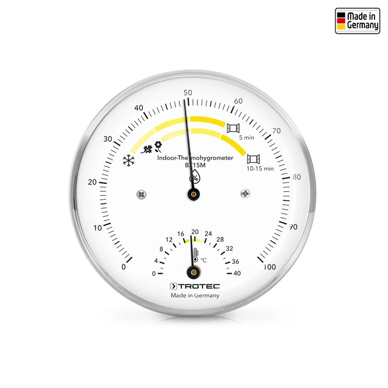 TROTEC BZ15M Thermohygrometer Hygrometer Thermometer Measuring Range 0°C to 40°C / 0% to 100% Measurement of Relative Humidity and Air Temperature Easy to Read and Interpretation