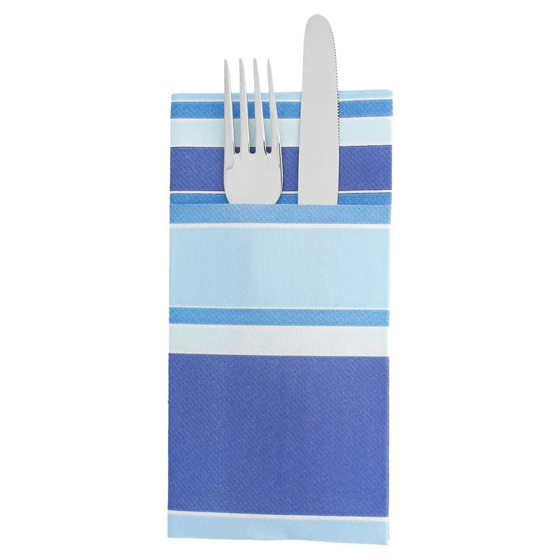 Napkins "Kangaroo" Bayadères Nº 1 55 Gsm 40X40 Cm Blue Airlaid - 720 Units