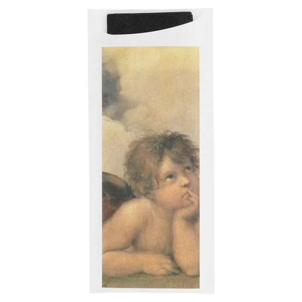 Cutlery Sachets + Napkin "Just In Time" - "Raffaello" 90 + 10Pe Gsm + (55Gsm) 9X19,5 Cm Black Airlaid - 250 Units