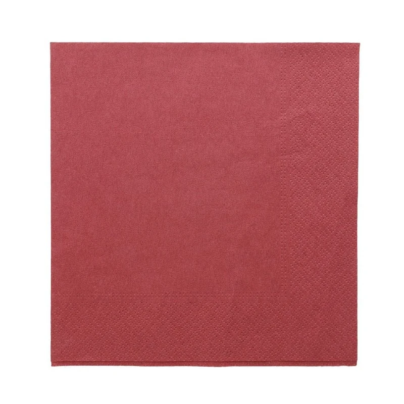 Napkins Ecolabel 2 Ply 18 Gsm 39X39 Cm Burgundy Tissue - 1600 Units