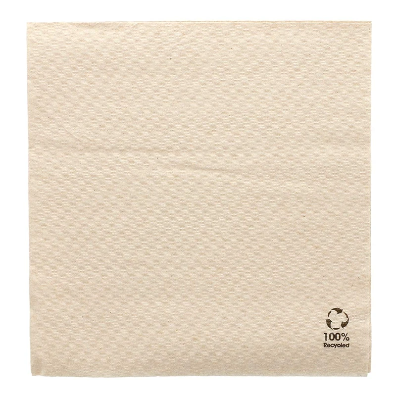 Napkins Ecolabel 1 Ply 23 Gsm 33X33 Cm Natural Recycled Tissu - 3000 Units