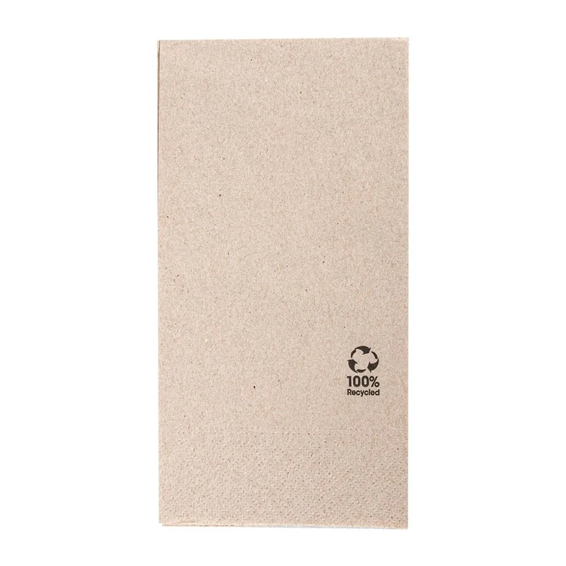 Napkins 2 Ply Ecolabel F. 1/8 18 Gsm 40X40 Cm Natural Recycled Tissu - 1800 Units