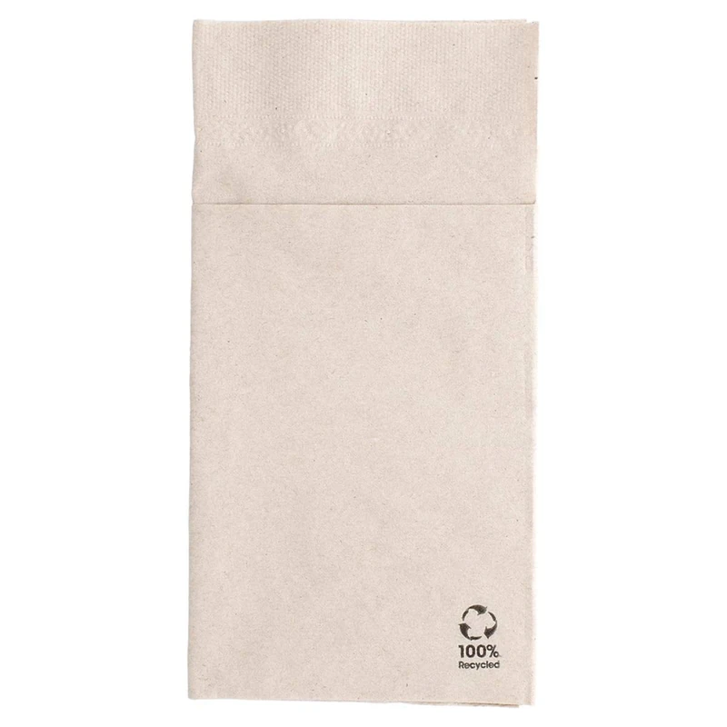 Kangaroo Napkins 2 Ply Ecolabel 18 Gsm 40X40 Cm Natural Recycled Tissu - 1000 Units