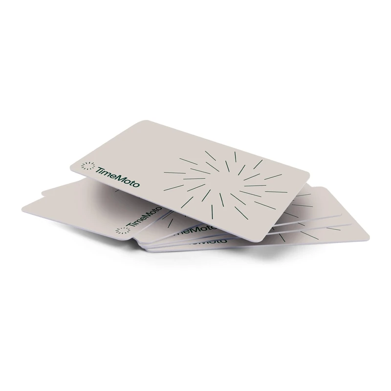 TimeMoto RF—100 RFID Badges, Set of 25, Compatible with TimeMoto Employee Time Clocks, Compact, Credit-Card Size, 125 kHz Frequency, 7cm Detection Distance
