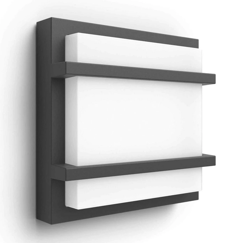 Philips Lighting MyGarden Petronia - Integrated LED Outdoor Wall Light, 12 W, Warm White Light, Anthracite