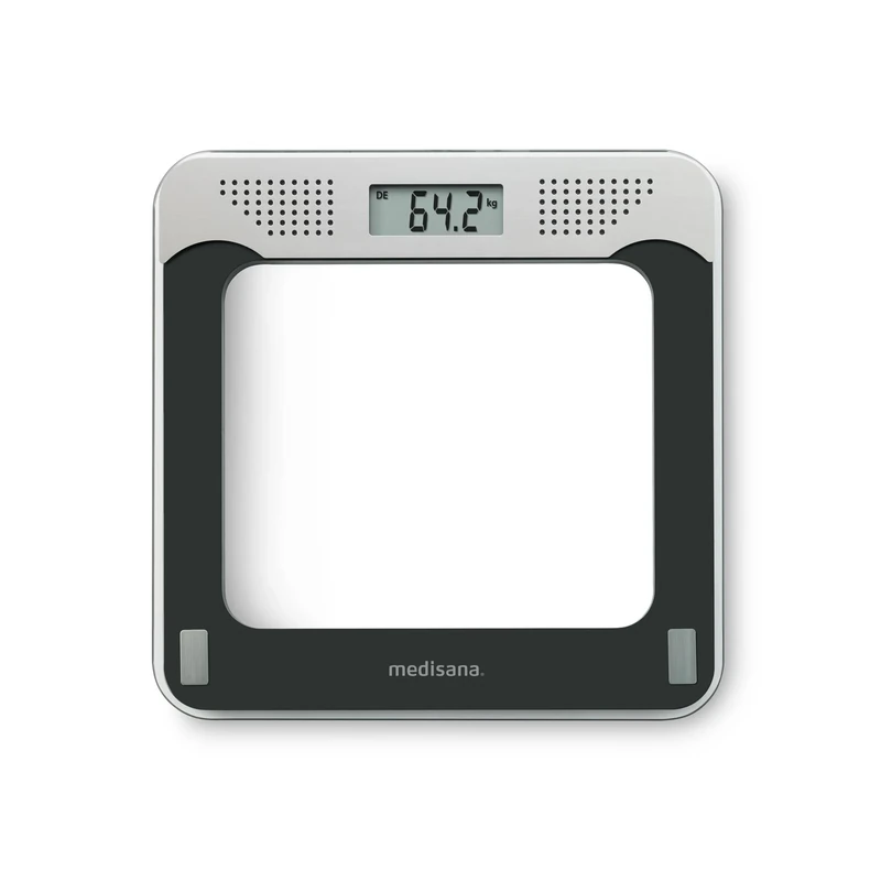 medisana PS 425 speaking bathroom scale up to 180 kg, bathroom scale with glass surface and voice output