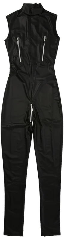 noir Jumpsuit with Zips, Large