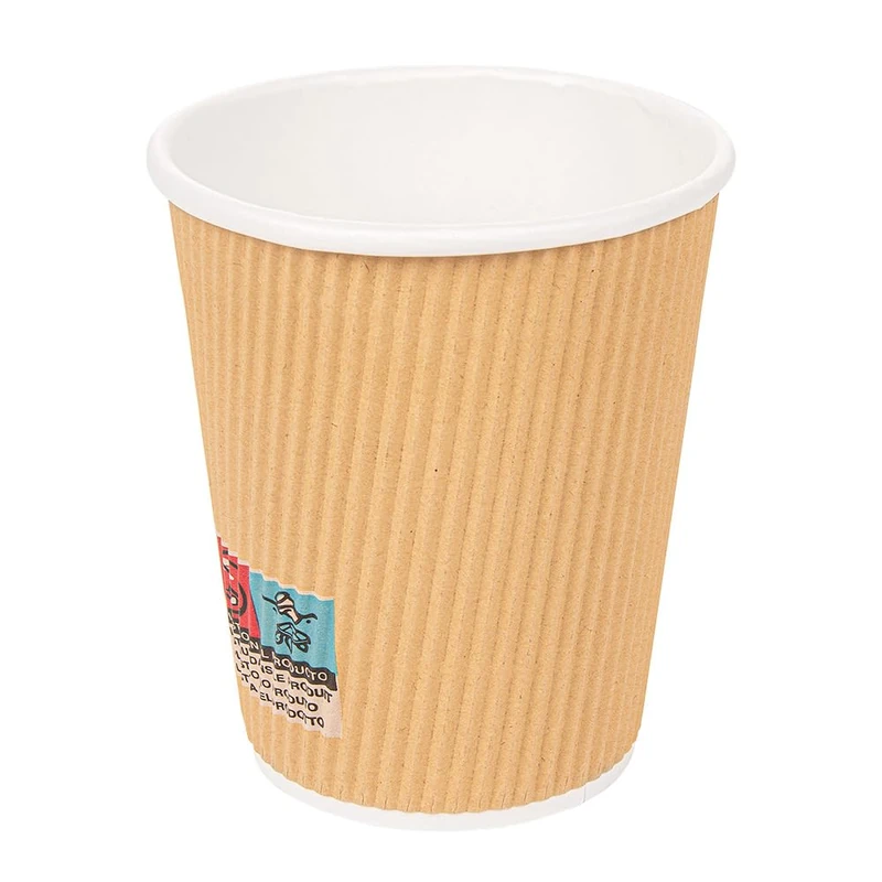 Double Wal Corrugated Cups For Hot Drinks 240 Ml Marrón Cardboard - 1000 Units - Image 1