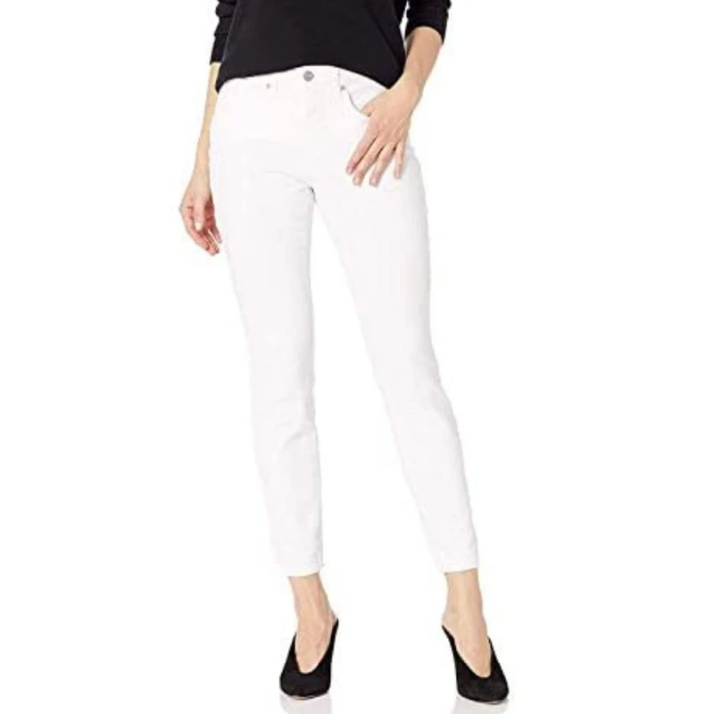 NYDJ Women's Petite AMI Skinny Jean, Optic White, 12