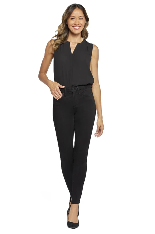 NYDJ Women's Ami Skinny Jeans in Sure Stretch Denim, Black, 10 29.5