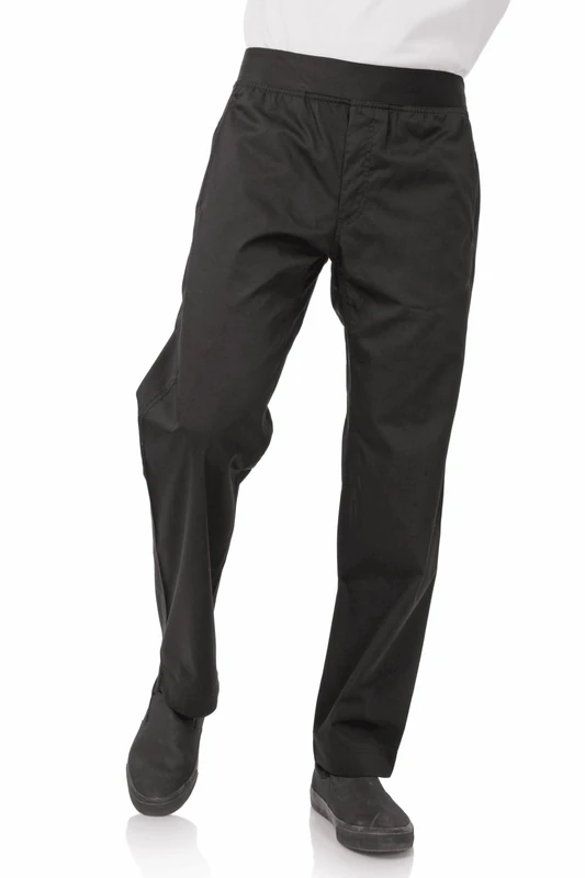Chef Works Men's Lightweight Slim Chef Pants, Black, 3X-Large