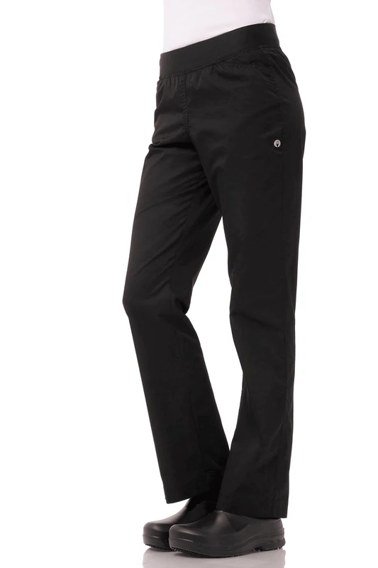 Chef Works Women's Lightweight Slim Chef Pants, Black, M
