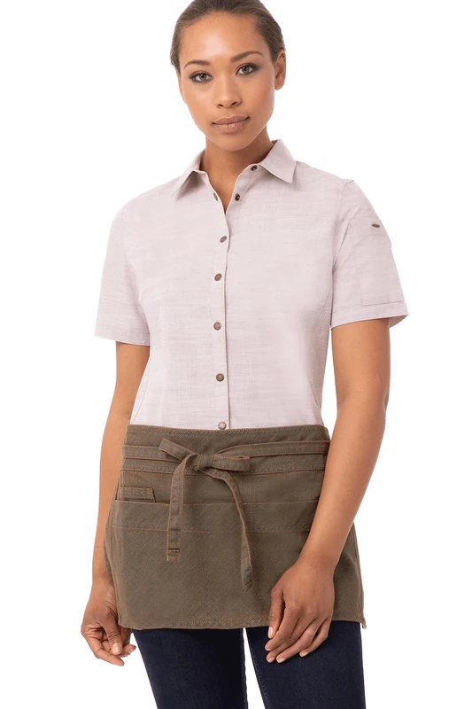 Chef Works Unisex's AWN01BTP0 Work Utility Apron, Blue/Taupe, One Size