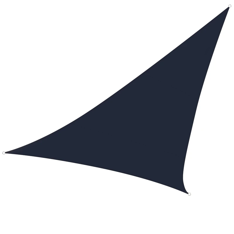 Perel Sun Shade Sail Sun Protection for Patio and Pool, Wind Permeable, Water Permeable, UV Protection, 3 Stainless Steel O-rings, 5 x 5 x 5 m, 180 g/m², HDPE, Triangle, Dark Grey