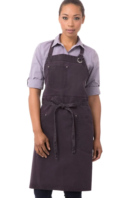 Chef Works Abaq054egg0 Bib Apron, Eggplant, One Size