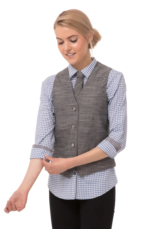 Chef Works Women's Vnn01wgrys Vest, Gray, S - Image 1