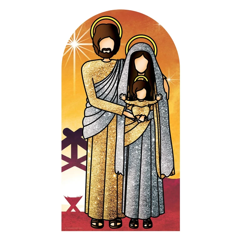 Holy Religious Sacred Family Adult Stand-in Adult Size Cardboard Cutout, cardboard, Multi-Colour, 174 x 93 x 174 cm