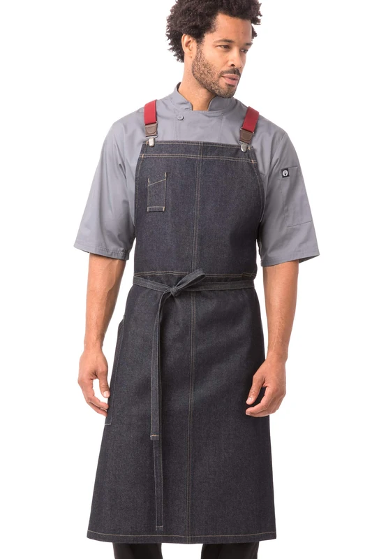 Chef Works Berkeley Chef Apron Work Utility, Indigo Blue, One Size