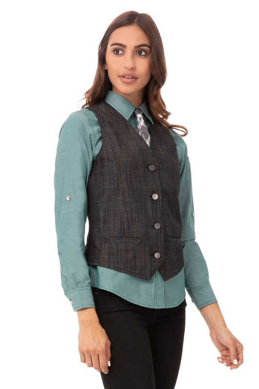 Chef Works Women's Augustine Vest, Black, XS