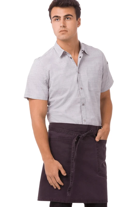 Chef Works Ahwaq014egg0 Half Bistro Apron, Eggplant, One Size - Image 1