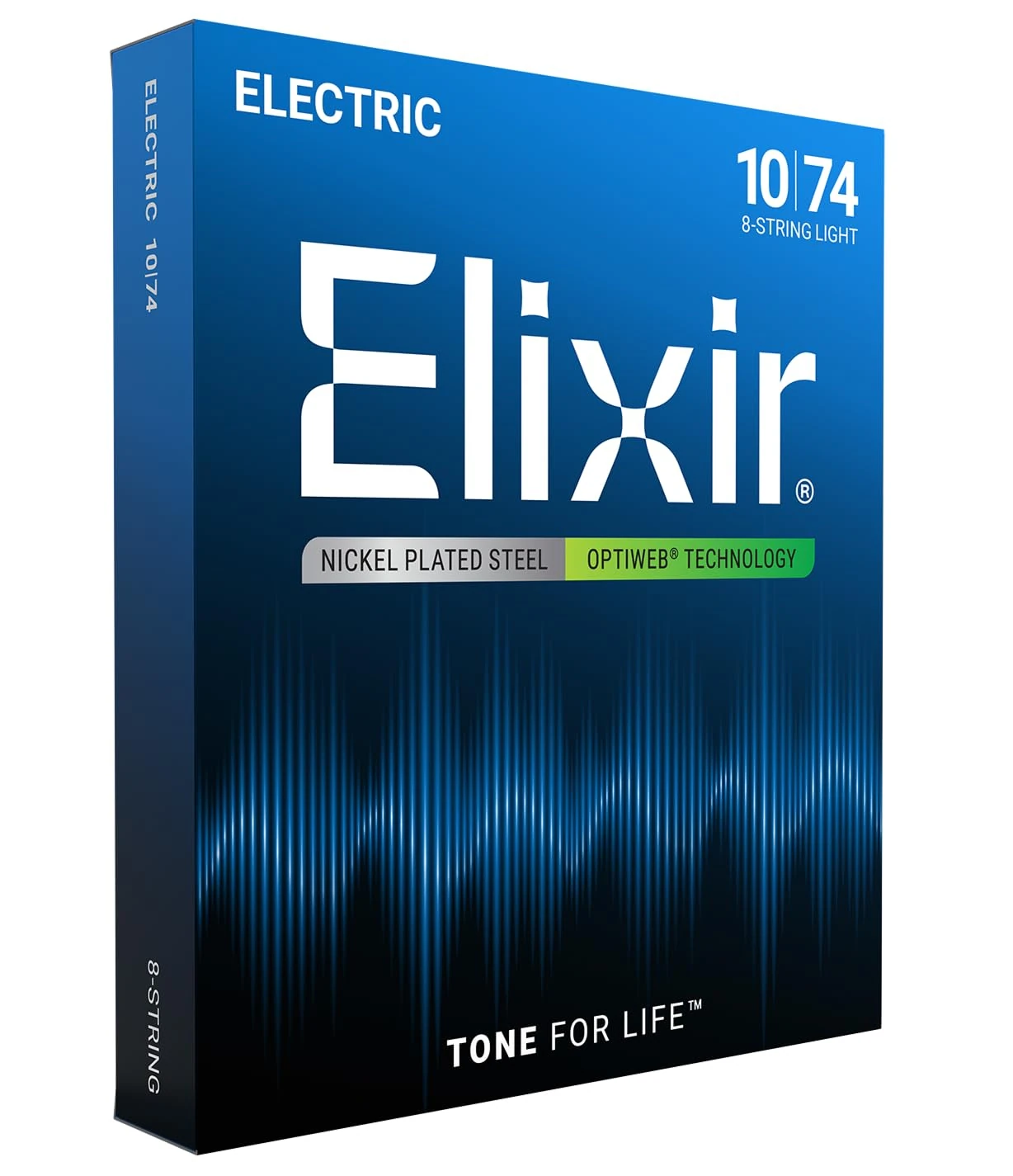 Elixir 19062 Strings 8-string Electric Guitar Strings with OPTIWEB® Coating, Light (.010-.074)