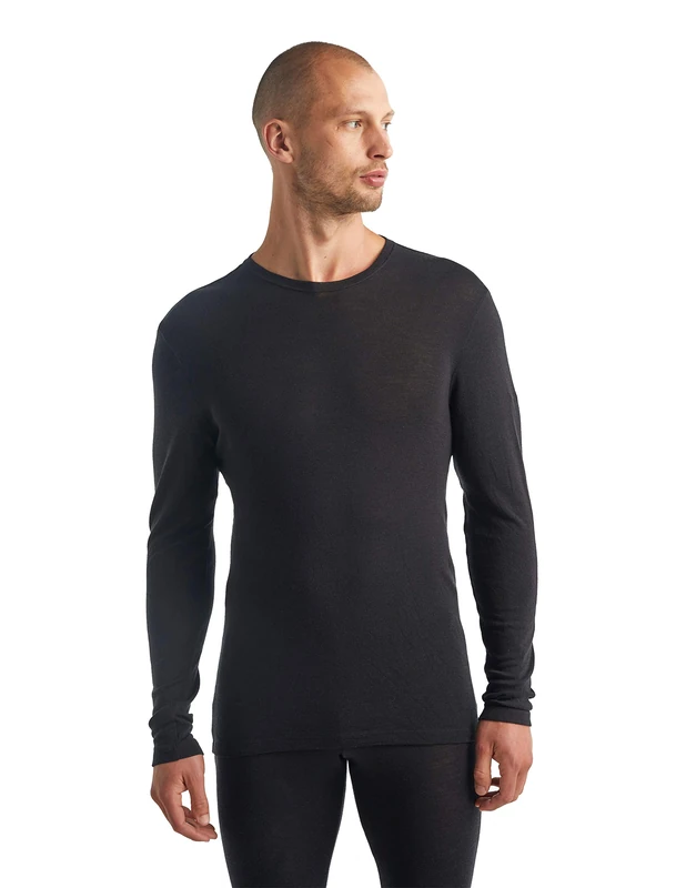 Icebreaker Men's 175 Everyday Crew Neck Base Layer Long Sleeve Top - Black, Small, 104483