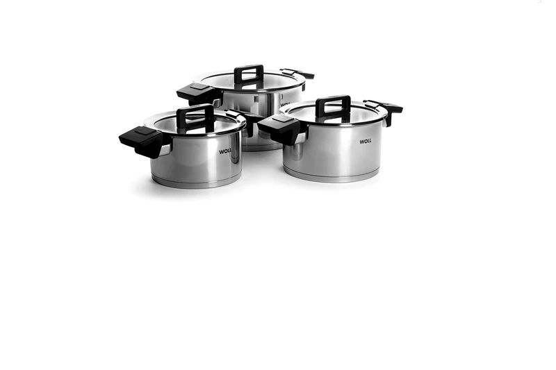 Woll Concept 6-Piece Induction Saucepan Set, Suitable for All Types of Cookers, Stainless Steel, Oven-Safe up to 200°, Silver - Image 1