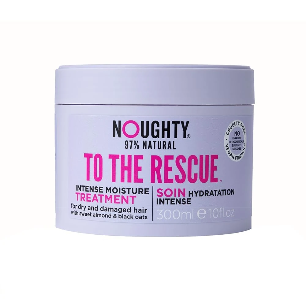 Noughty 97% Natural To The Rescue Treatment Mask Hydrating Formula for Dry Frizzy and Damaged Hair with Sweet Almond and Black Oat Sulphate Free Vegan Haircare 300ml