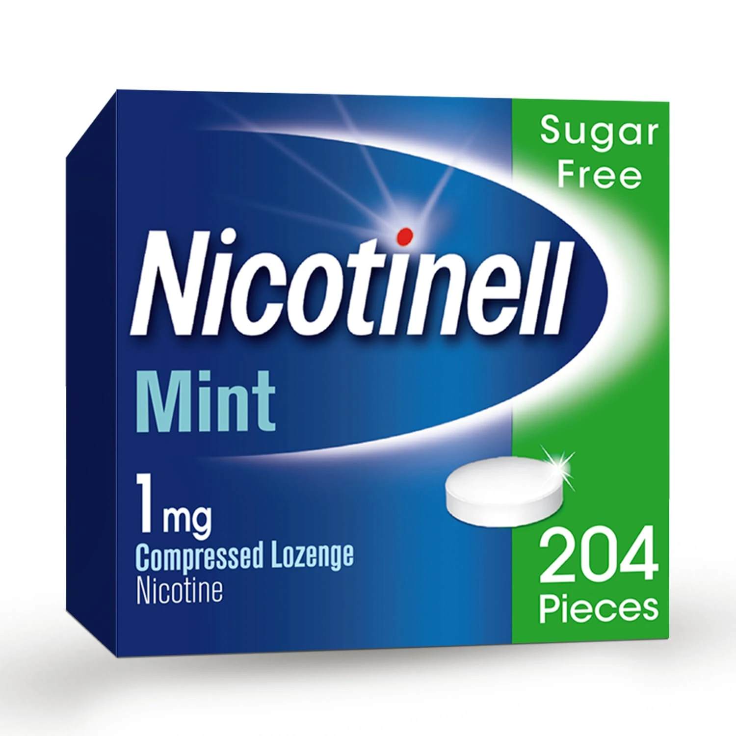 Nicotinell Mint Lozenge 1mg (204 Lozenges), Stop Smoking Aid, Sugar Free Nicotine Lozenges, Fresh Mint Flavour, 1mg Regular Strength for Light Smokers, Quit Smoking Aid, Value Pack