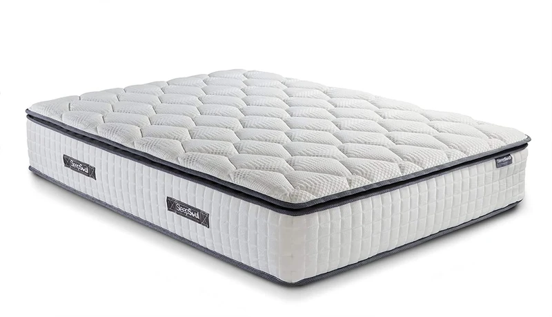Birlea SleepSoul Bliss 800 Pocket Foam Pillow Top Mattress, Polyester, White, 32 x 200 x 150 cm, Kingsize