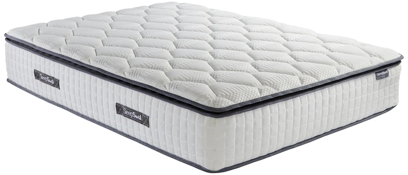 Birlea SleepSoul Bliss 800 Pocket Foam Pillow Top Mattress, Polyester, White, 32 x 190 x 90 cm, Single