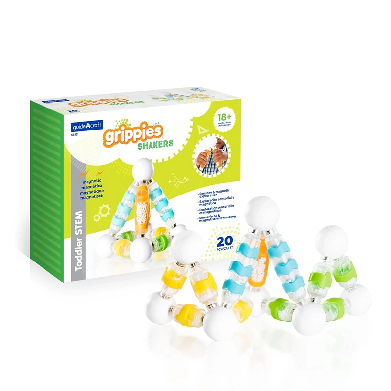 Guidecraft- Grippies Shakers Construction 20 Pieces, Multicolour (1)