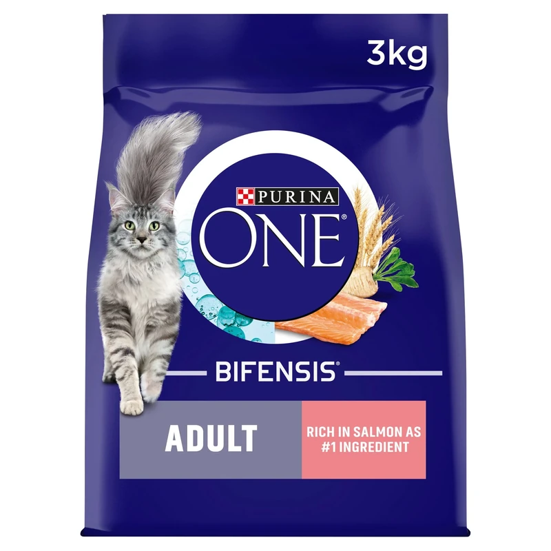 PURINA ONE Salmon Dry Cat Food 3kg (Pack of 4)