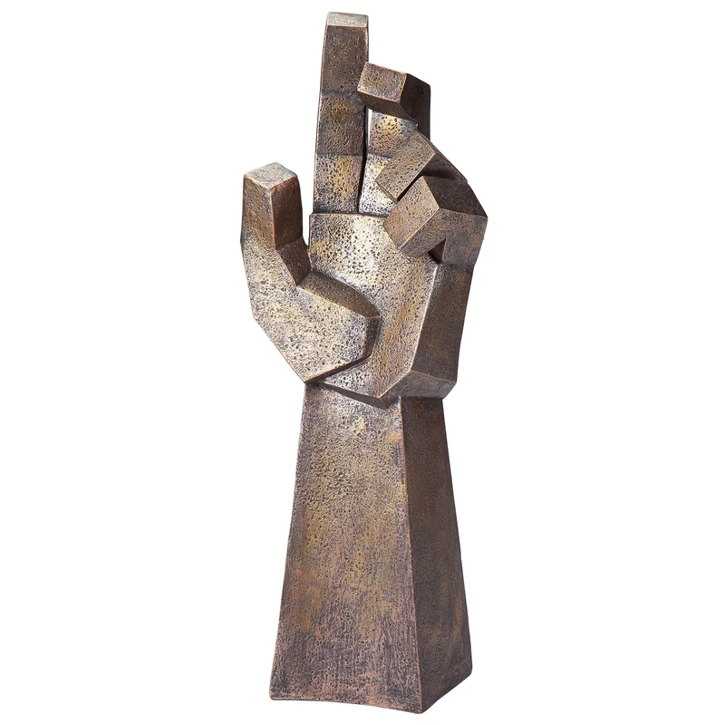 Design Toscano AL62360 Freedom Rising Modern Cubist Outstretched Hand Statue, Gold, 14 x 20.25 x 54.5 cm