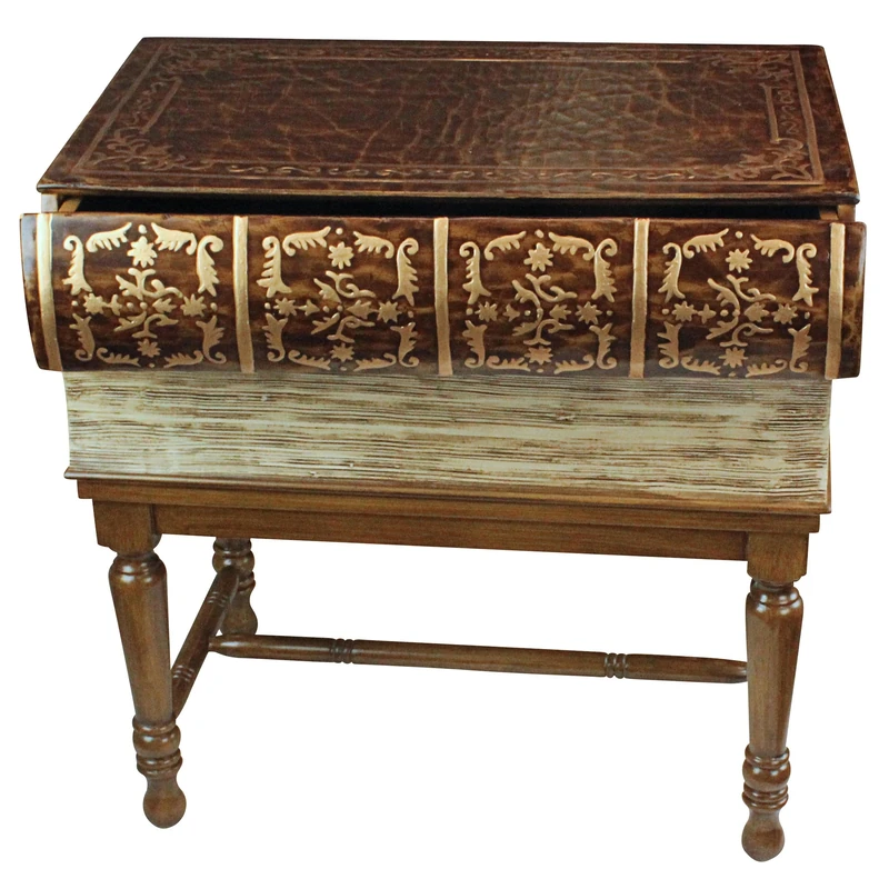 Design Toscano OA946 Stacked Shakespeare Wooden Book Side Table, Multi-Colour, 43.25 x 62.25 x 62.25 cm