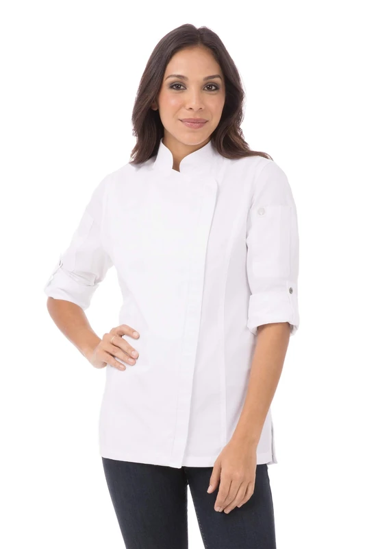 Chef Works Women's Hartford Chef Coat Jacket, White, Medium